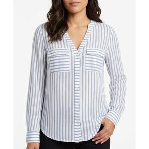 Express White Striped Lightweight Top Women Size M